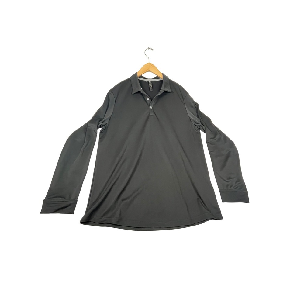Adidas Mens Large Black Quarter Zip Long Sleeve Performance Pullover Mock Neck